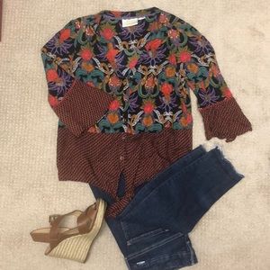Anthropologie Maeve floral top